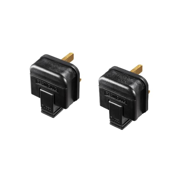 Heavy-Duty 13 Amp UK 3-Pin Mains Plug Pack of 2