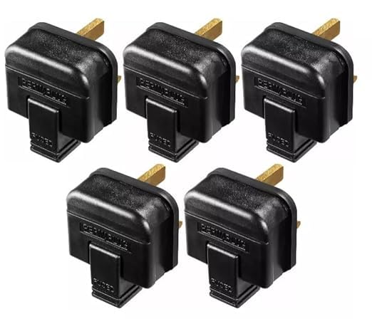 Permaplug Heavy-Duty 13 Amp UK 3-Pin Mains Plug Pack of 5