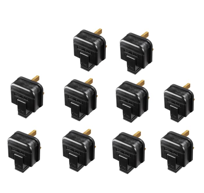 Permaplug Heavy-Duty 13 Amp UK 3-Pin Mains Plug Pack of 10