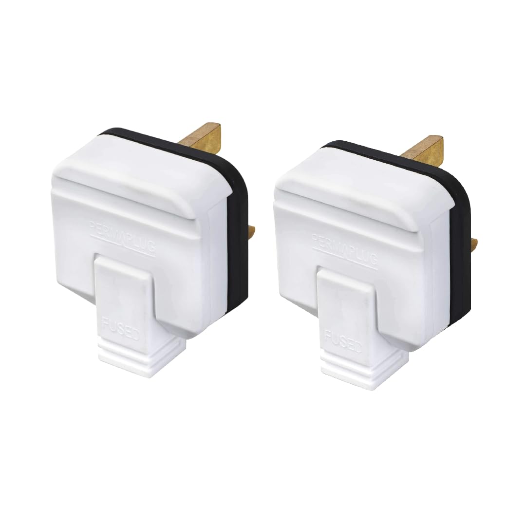 Permaplug Heavy-Duty 13 Amp UK 3-Pin Mains Plug Pack of 2