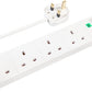 PELB1537 4 Gang Surge Protected Extension Lead White – 8 Metre