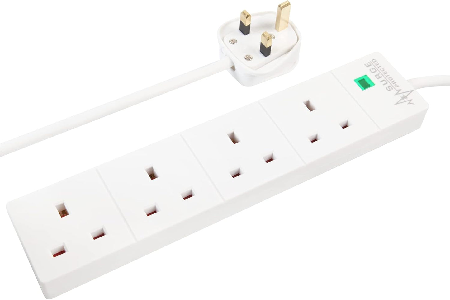 PELB1537 4 Gang Surge Protected Extension Lead White – 8 Metre