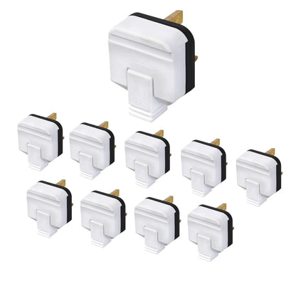 Permaplug Heavy-Duty 13 Amp UK 3-Pin Mains Plug Pack of 10