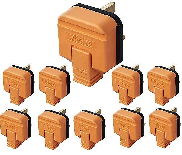 Permaplug Heavy-Duty 13 Amp UK 3-Pin Mains Plug Pack of 10