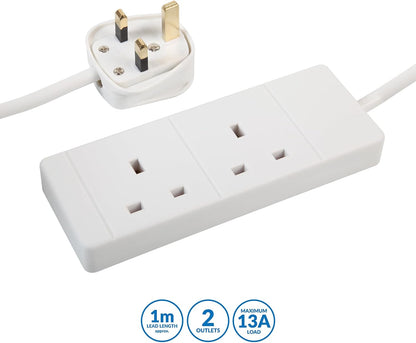 2 Way Extension Lead-1m-PEL00899
