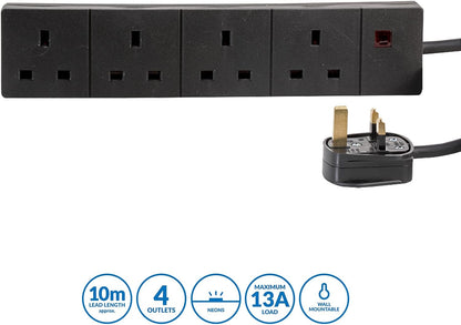 4 Way  extension lead -10m - PELB1522