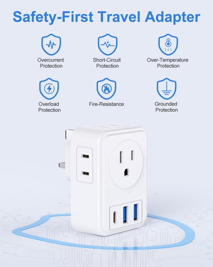 US to UK Plug Adapter