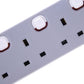 PELB1761 3 Gang Individually Switched Extension Lead – 1m Cable, White & Grey