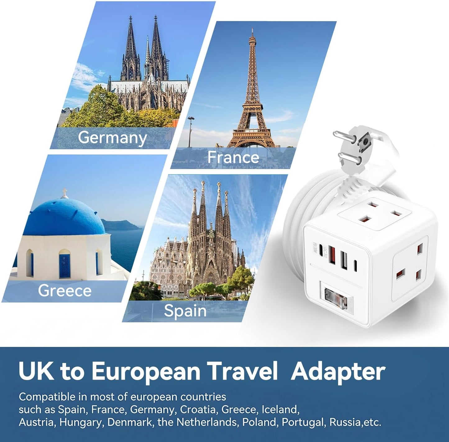 UK to European Plug Adapter