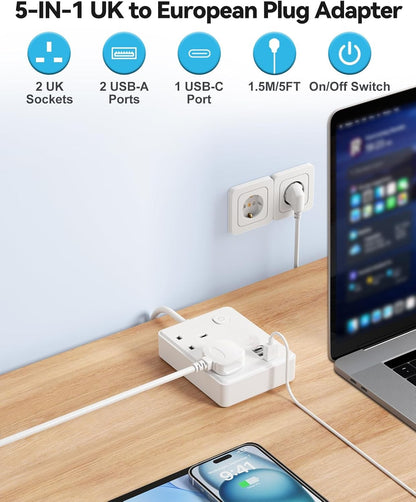 UK to European Plug Adapter