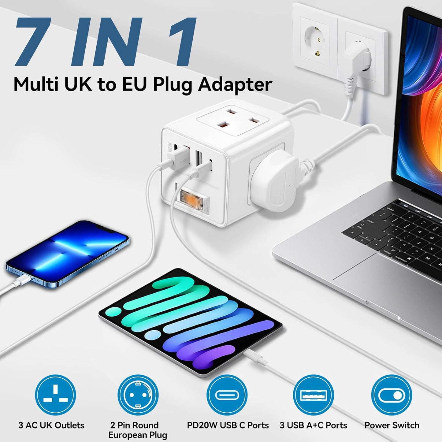 UK to European Plug Adapter