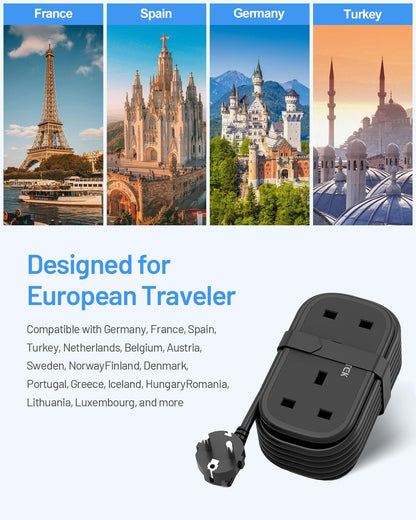 UK to European Plug Adapter