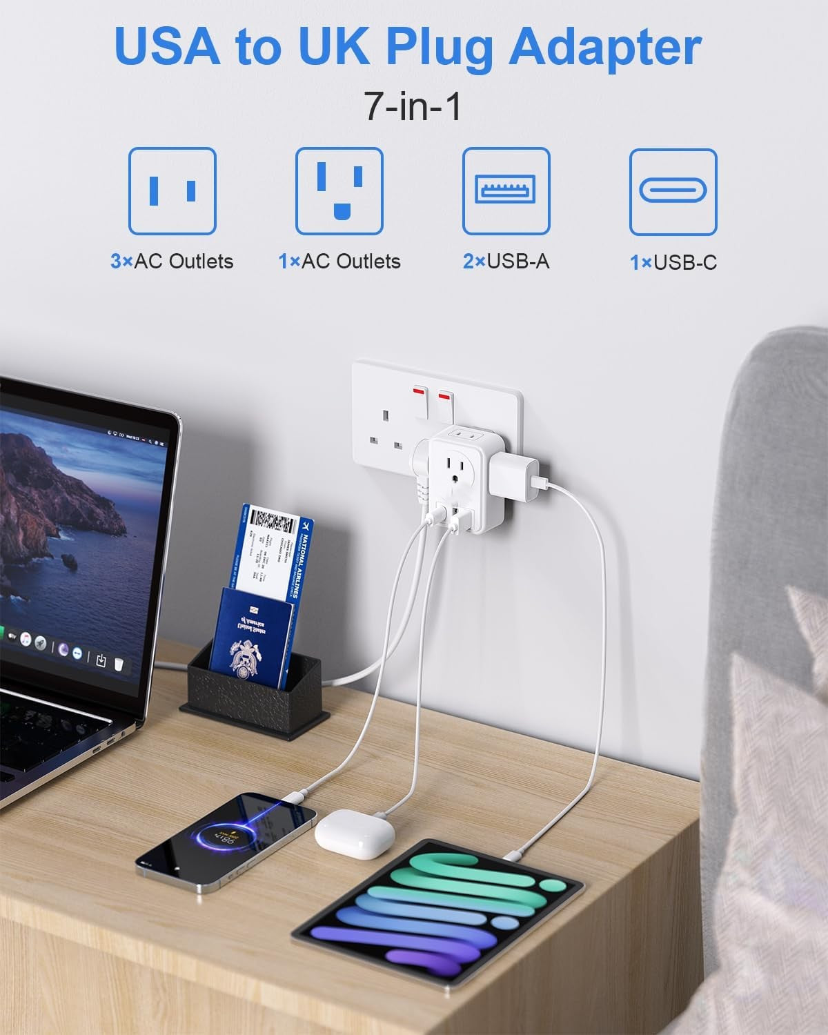 US to UK Plug Adapter