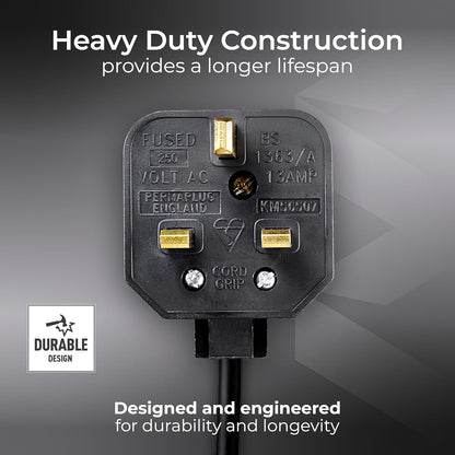 Permaplug Heavy-Duty 13 Amp UK 3-Pin Mains Plug Pack of 10