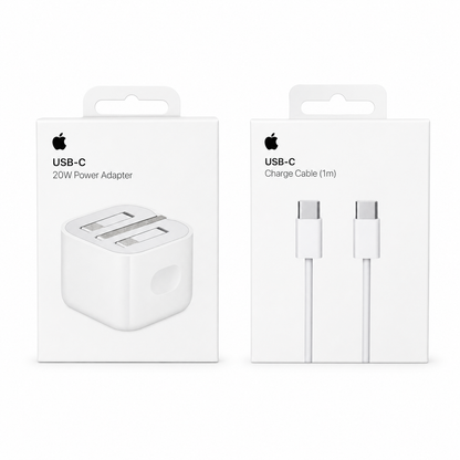 Apple 20W USB-C Power Adapter - with 1M USB-C to USB-C Charging Cable