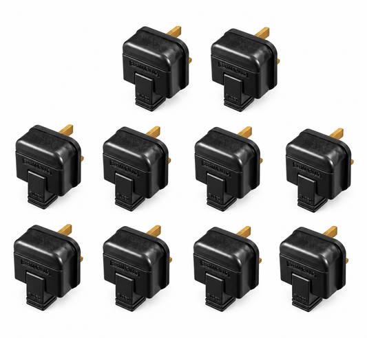 Permaplug Heavy-Duty 13 Amp UK 3-Pin Mains Plug Pack of 10