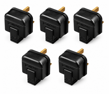 Permaplug Heavy-Duty 13 Amp UK 3-Pin Mains Plug Pack of 5