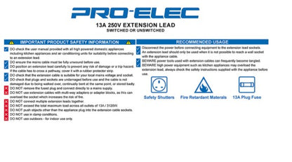 1 Gang Extension Lead 2m White PELB1502